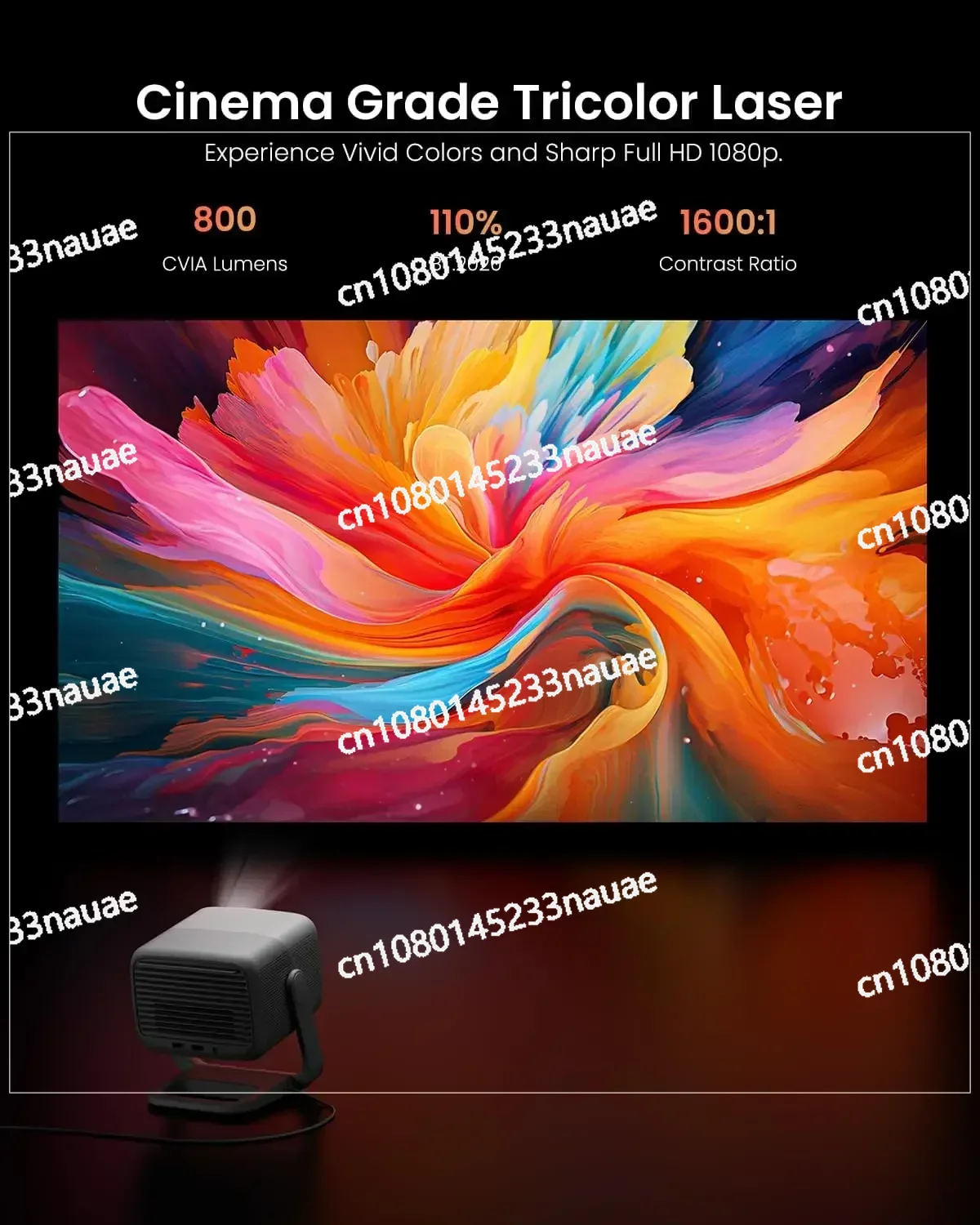 Портативный проектор JMGO N1 1080P FHD поддержка 4K 150 дюйма MALC™Трехцветный лазерный