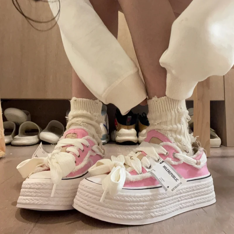 

Кроссовки женские с круглым носком, повседневная универсальная обувь на платформе, криперы, клоги, плоская подошва, лето 2023