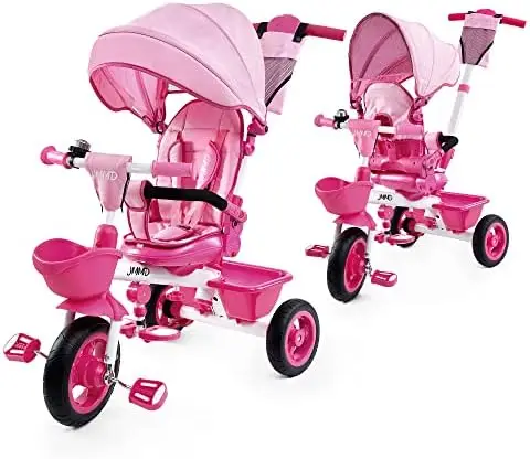 

Trike, 6-in-1 Kids Tricycle with Adjustable Push Handle, Removable , Safety Harness for 18 Months - 5 Year Old, Pink