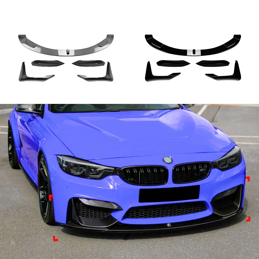 Фото Для BMW 3 серии 4 серии M3 M4 F80 F81 F82 F83 Автомобильный передний бампер, спойлер на подбородок, обновленный внешний обвес, автомобильные детали, аксессуары №2