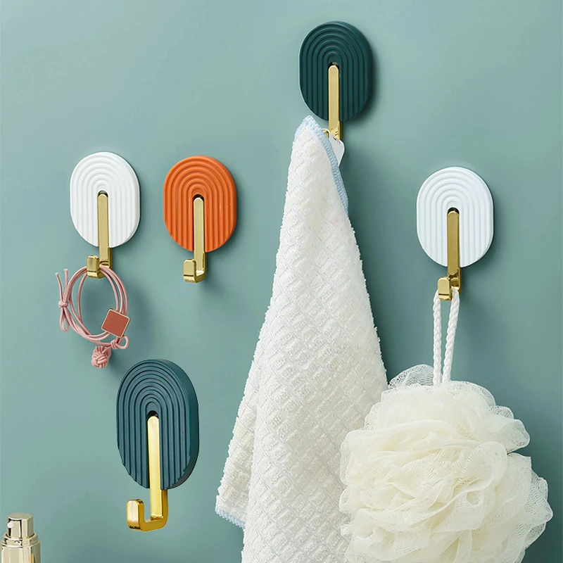 

2Pcs Self-adhesive Hanging Hooks Multi-function Hooks For Kithcen Bathroom Accessories Door Back Bag Wall Hook Key Holder