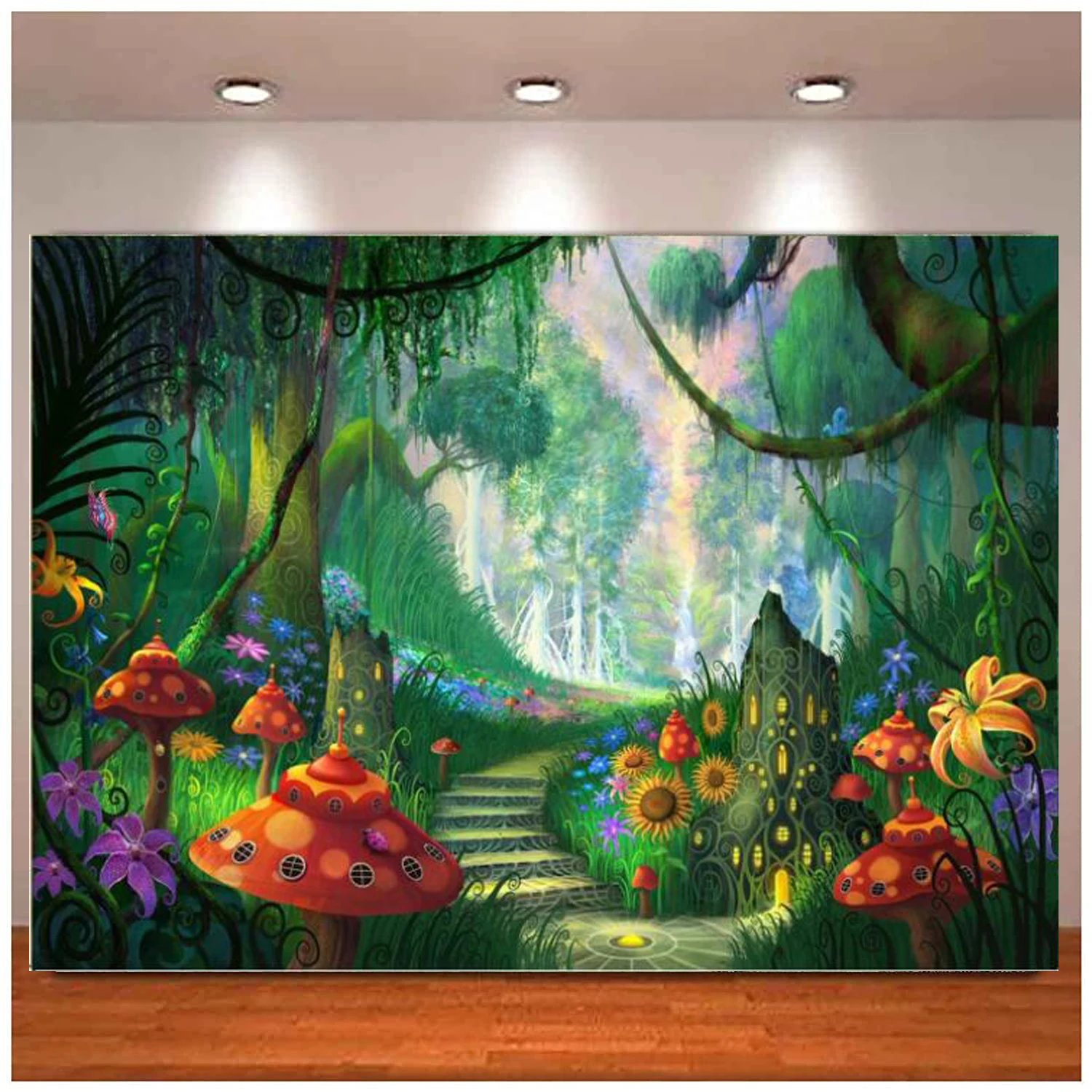 

Forest Path Photography Backdrop Enchanted Forest Background Fantasy Magic Wonderland Decoration Children Birthday Shower Party