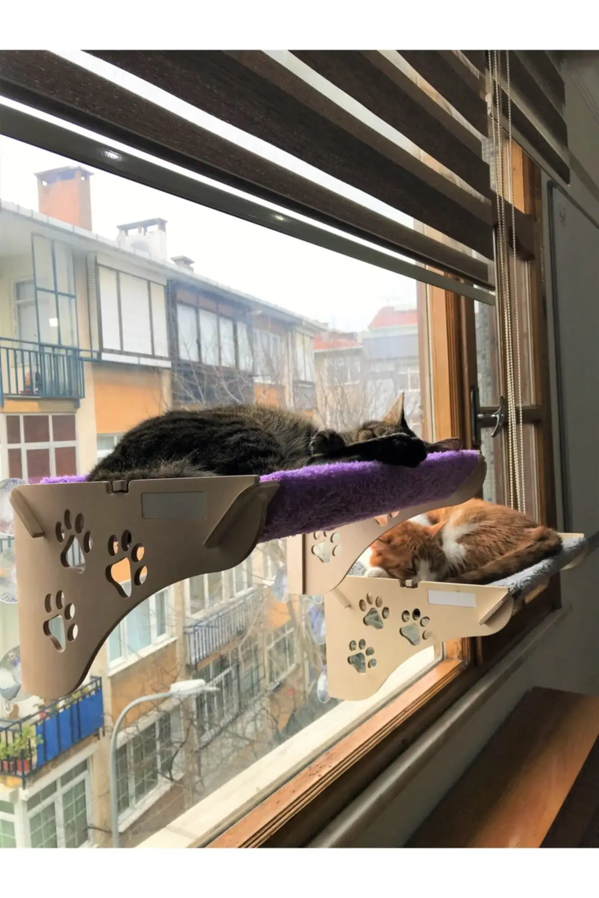 Camas colgantes para gatos, hamaca c&oacute;moda y c&aacute;lida para mascotas, asiento con montaje en ventana, cojinete de 20kg-2