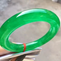 natural 100 real myanmar jadeite bangle round bar jadeite bangle green jadeite for woman temperament gift bracelets 56mm 820