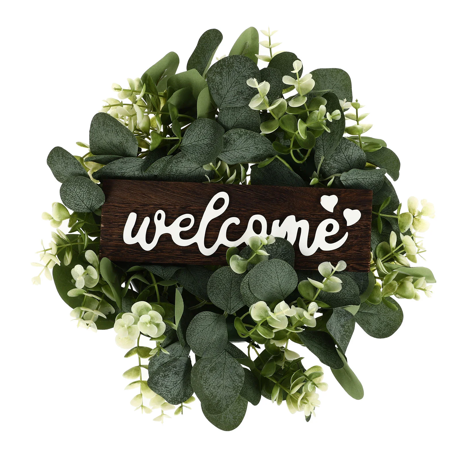 

1Pc Emulation Garland Home Door Wreath Wall Hanging Decoration (Green)