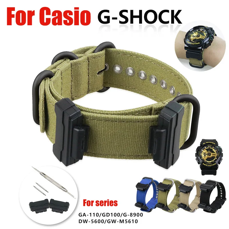 

Nylon Watch Strap 61S For Casio G-Shock pure cotton canvas watch belt Band for GD / gagls-100120 DW5600