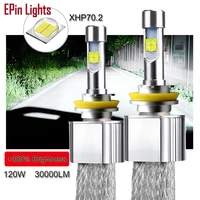 2pcs h7 led canbus 30000lm headlight h4 h8 h11 9005 hb3 9006 hb4 led car light bulbs xhp70 chip 120w 5500k 6000k auto fog lamps