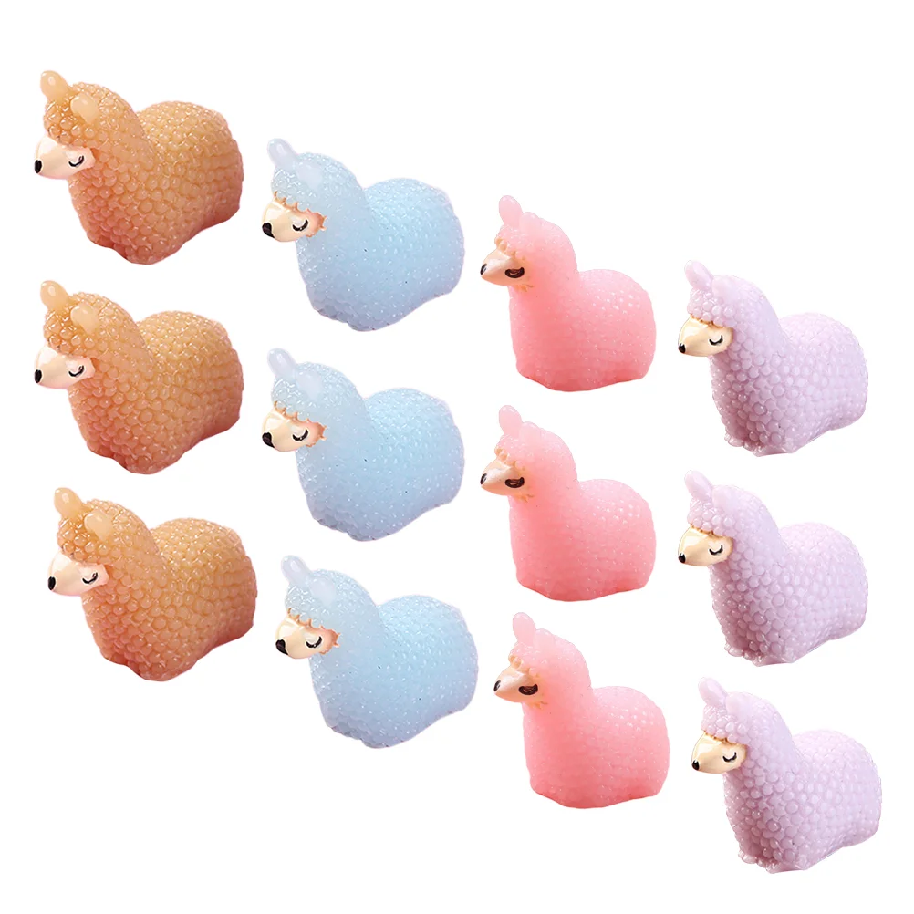 12 шт. орнамент из альпаки крошечные животные миниатюрное украшение кремовая