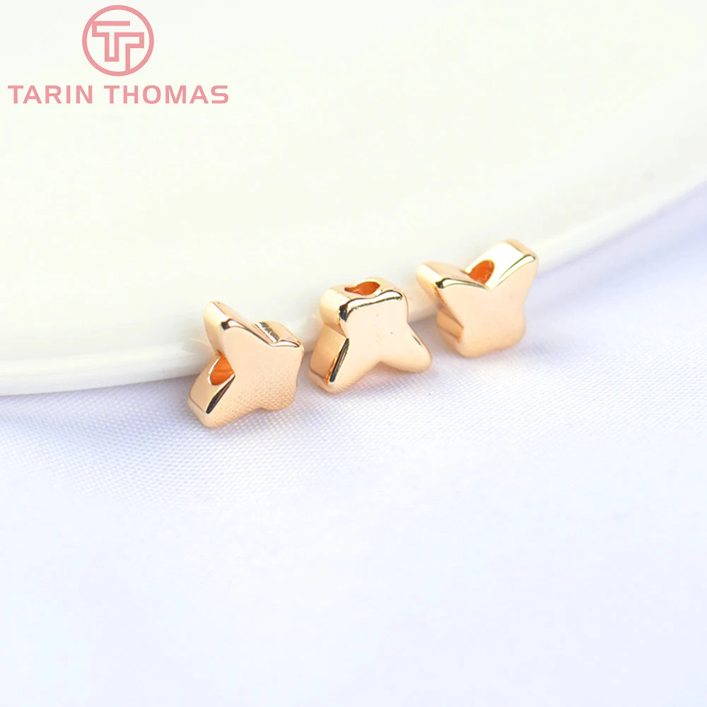 20 шт. латунные бусины-бабочки с покрытием 24-каратным золотом 6 Х5 мм | Украшения и