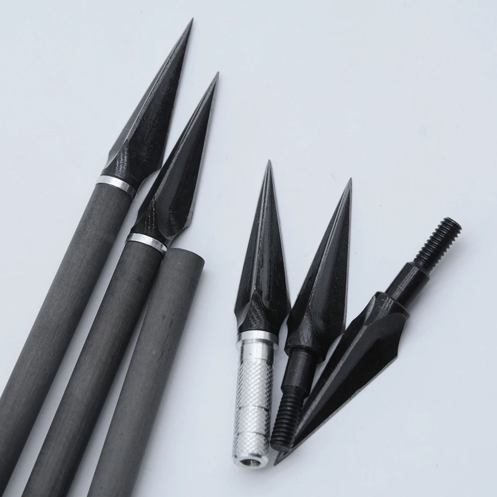 6/12pcs 100 Grain High Carbon Steel Arrow Broadheads for Archery Hunting Fishing Compound Bow Crossbows Recoil Arrowheads - купить по