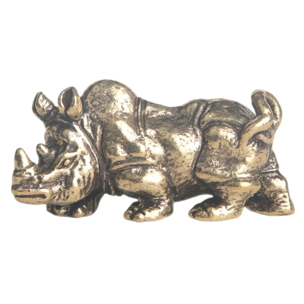 

Rhinoceros Statue Brass Rhinoceros Sculpture Figurine Home Office Decor