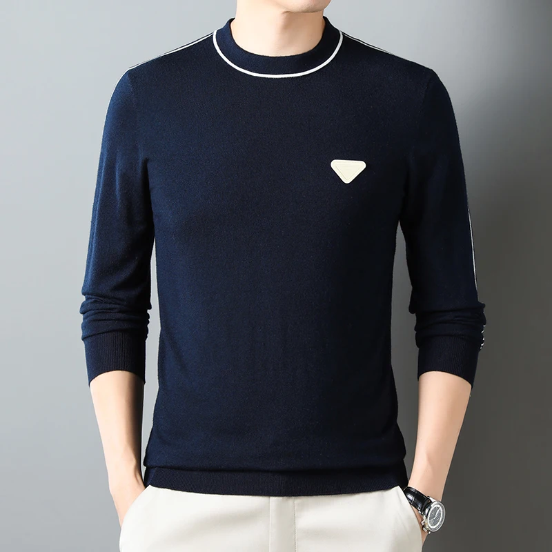 

Роскошный шерстяной мужской свитер, пуловер из шелка тутового шелкопряда, женский модный пуловер с длинным рукавом и принтом, осень/зима, мужская одежда высокого качества