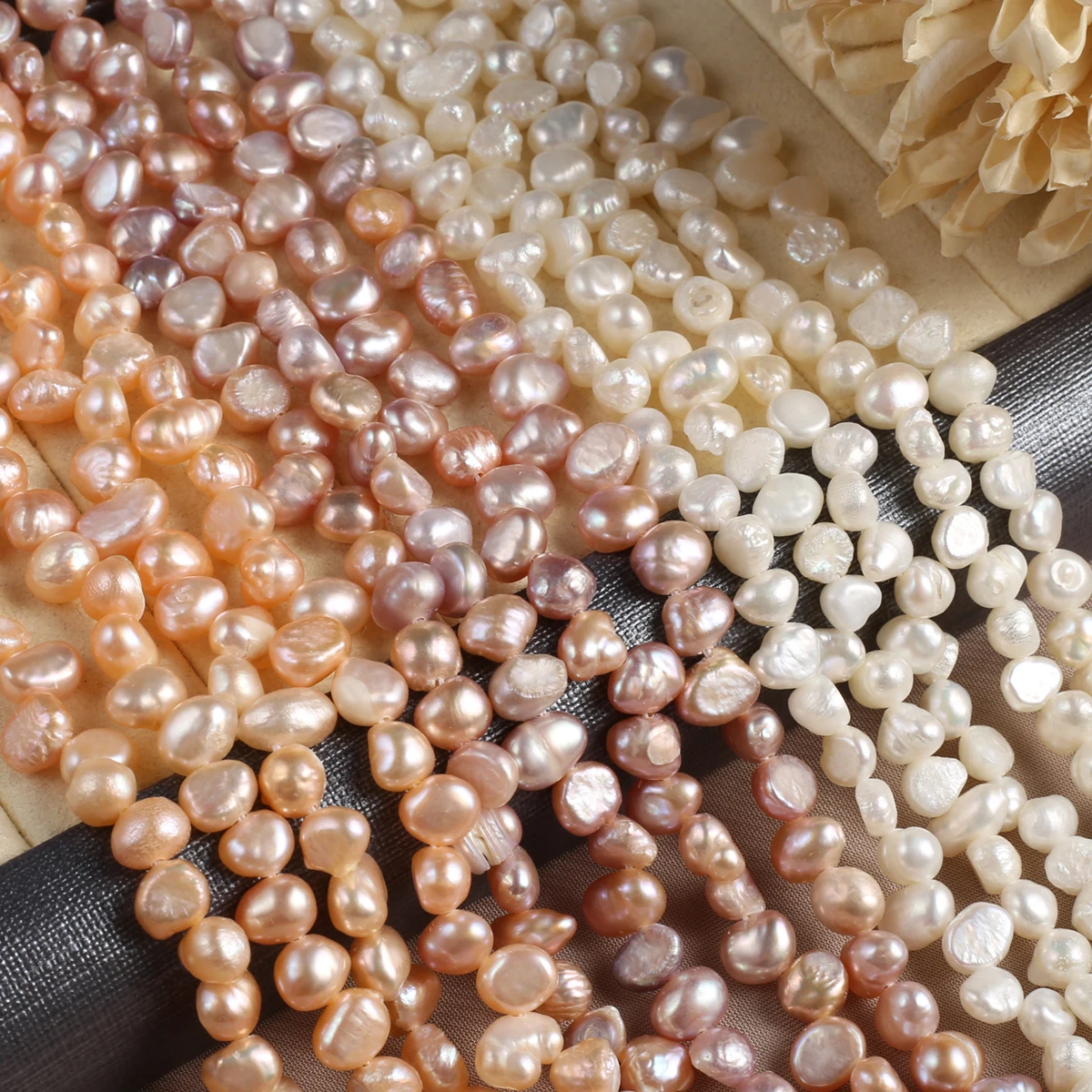 

Бусины Из Натурального пресноводного жемчуга, двусторонние бусины 5-6 мм для изготовления ювелирных изделий «сделай сам», ожерелья, браслета, сережек