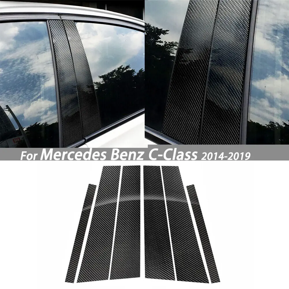 

Carbon Fiber Door B Pillar Post Sticker Trim Fit For Benz C-Class 2015-2018 W205