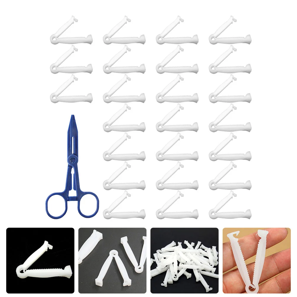 

Cord Clamp Sheep Cord Clips Disposable Umbilical Cord Clips Plastic Kitten Whelping Kit Pet Whelping Kit Umbilical Cord Scissors