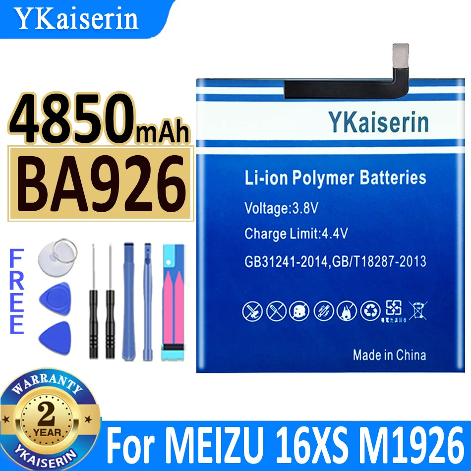 

4850mAh YKaiserin Battery BA926 For MEIZU 16XS M1926/M926H/M926Q M926 Bateria + Track Code