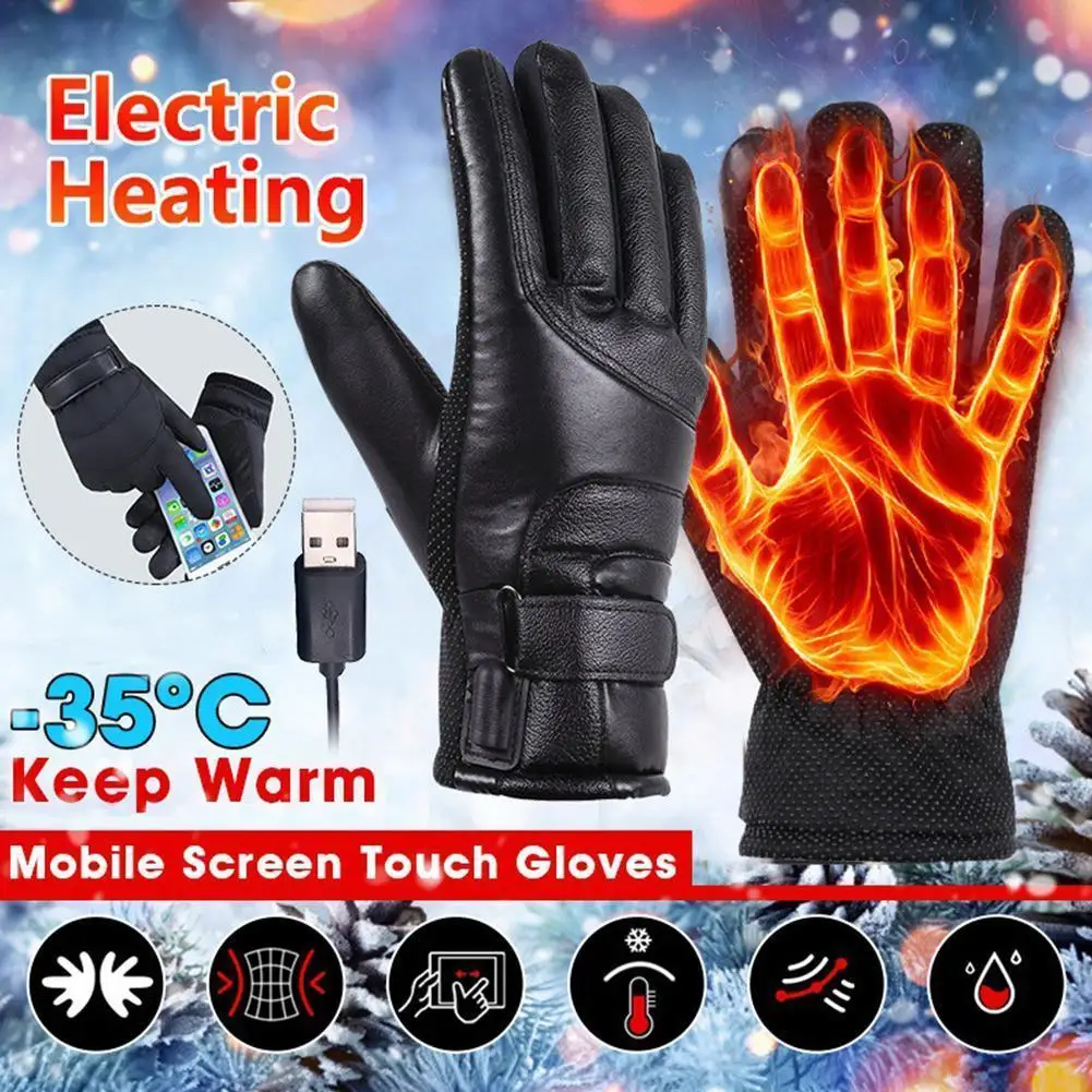 

Winter Men Women Electric Heated Gloves Outdoor Waterproof Cycling Gifts Warm Hunting Skiing Christmas Gloves Windproof Hea R7c7