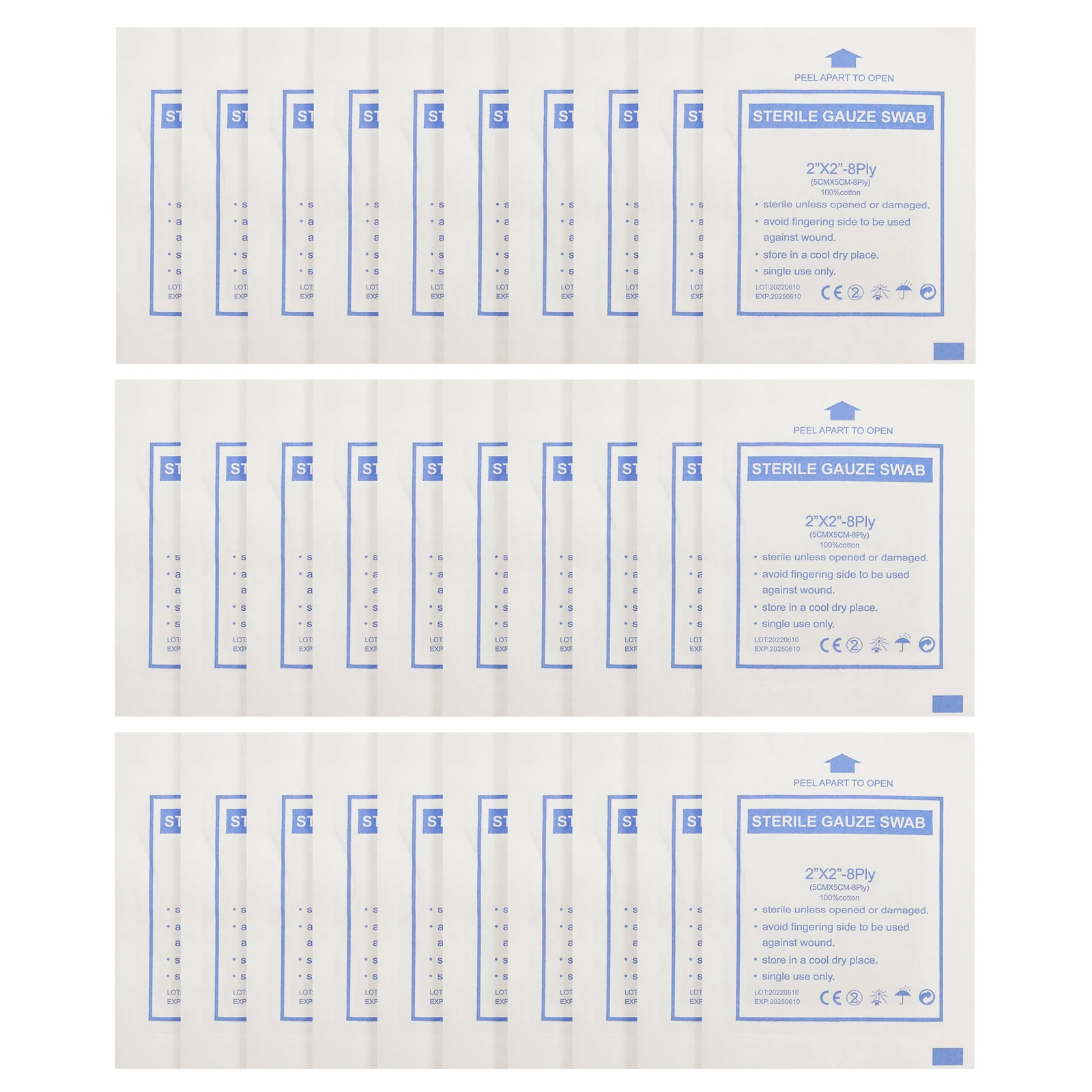 

30 Pcs First Aid Bandaging Pads Cleaning Sponge Wound Care Supplies Wound Dressing Skincare Stuff Bandage Sterile Gauze Pads 4x4