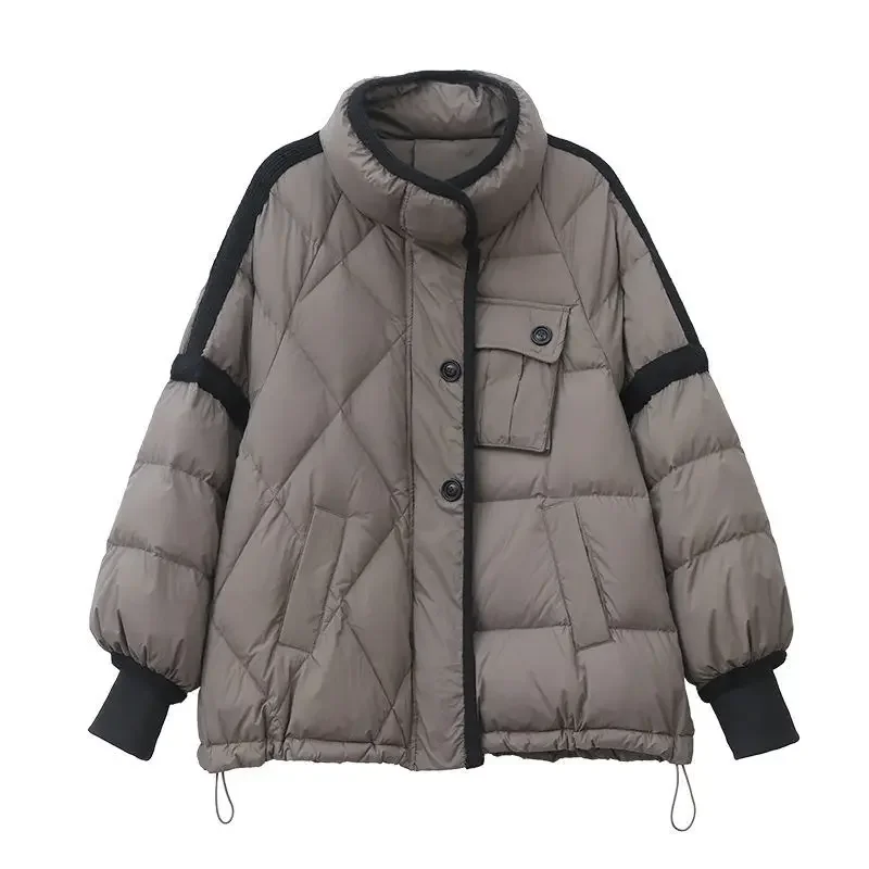 Женская зимняя теплая парка Короткая свободная облегающая Повседневная Толстая