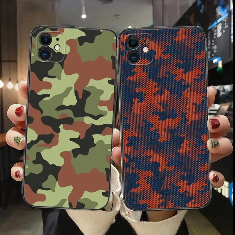 

camouflage Black TPU phone Case For IPhone 14 13 12 11 Pro Max Mini SE XR X XS Max 8Plus 7plus 6 6S New Shell phone Case