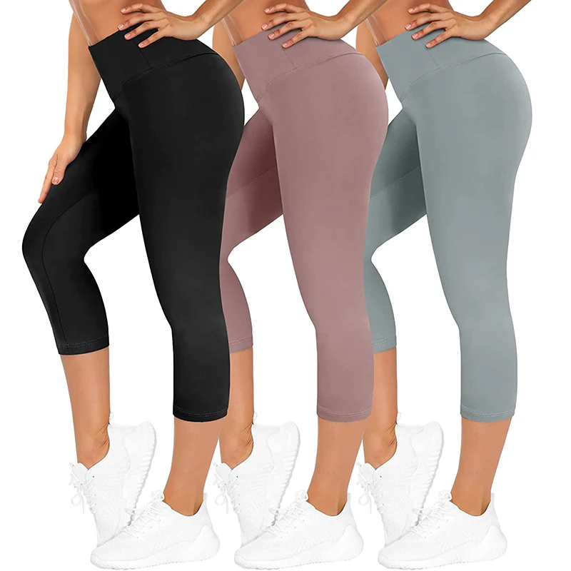 CAMPSNAIL 3 Pack Leggings Women Fitness High Waist Push Up Work Out Leggings Jeggings Casual Pants Yoga Running Leggin Spandex