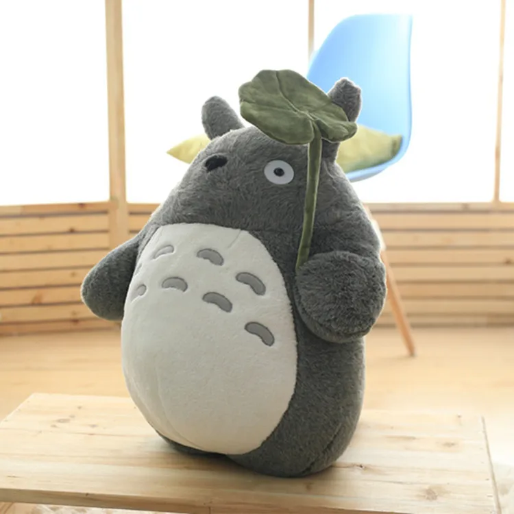 Totoro плюшевая игрушка милая кошка японская аниме фигурка Тоторо с листьями лотоса