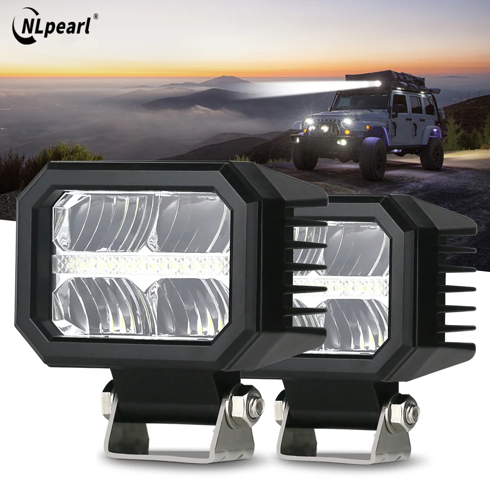NLpearl 4-дюймовый светодиодный рабочий свет Высокомощные квадратные прожекторы