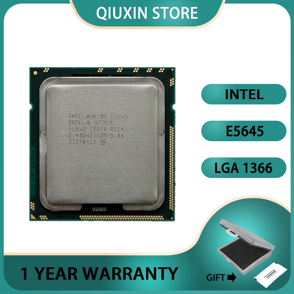 

Intel Xeon E5645 CPU Processor Six Core 2.40GHz 12M 5.86GT/s LGA 1366 SLBWZ
