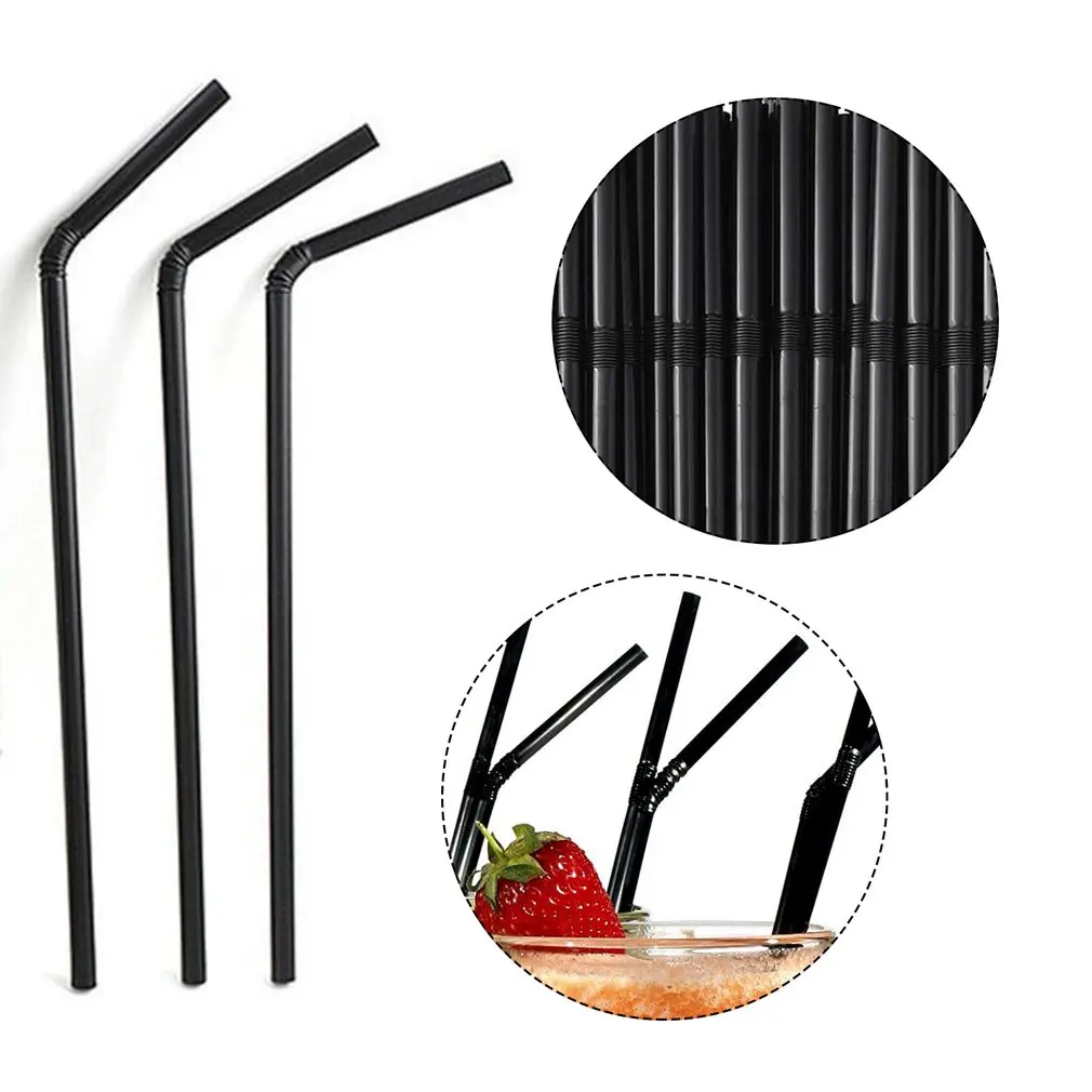 100Pcs Plastic Straw Disposable Extend Bendable Wedding Party Bar Drinking Straws Fancy Soft Multifunctional Drink Accessories - купить по