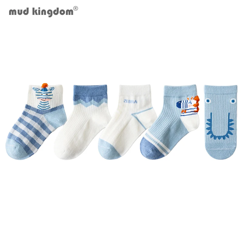 

Mudkingdom 5 Pairs/lot 1 to 12 Yrs Boys Girls Socks Cartoon Dinosaur Strawberry Breathable Soft Children Socks Summer Spring