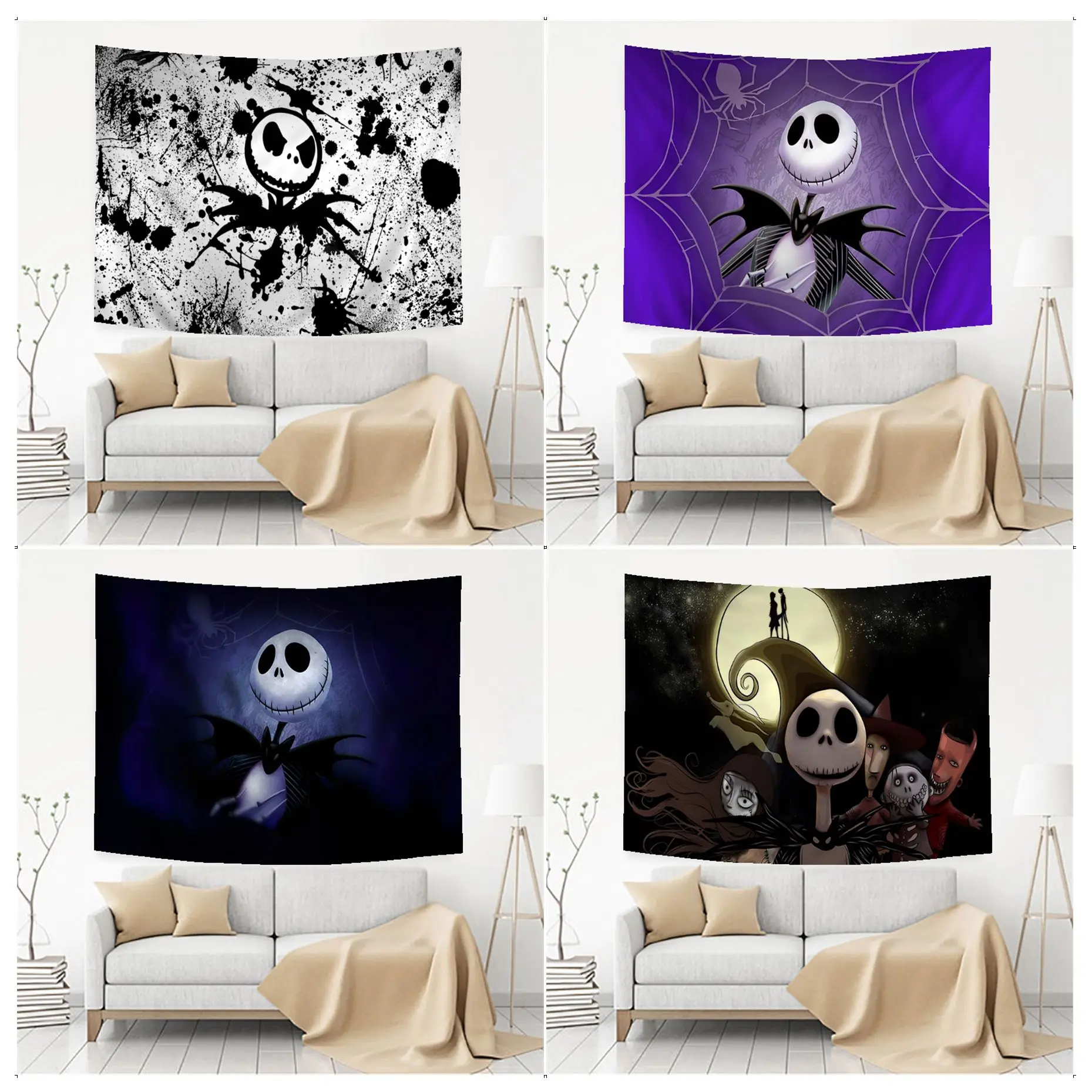 

Disney Jack Skellington Colorful Tapestry Wall Hanging Art Science Fiction Room Home Decor Art Home Decor