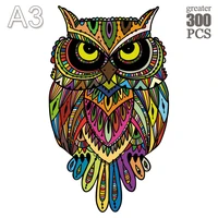 2022 diy owl wooden animal jigsaw puzzle 3d wooden puzzles for adults kids educational games holiday gifts wooden puzzles