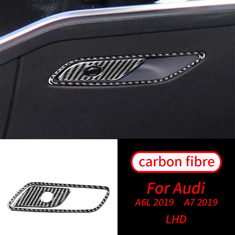 

For Audi A6L A7 2019 Real Carbon Fiber Co-pilot Passenger Storage Box Decoration Cover Trim Car Interior Accessories