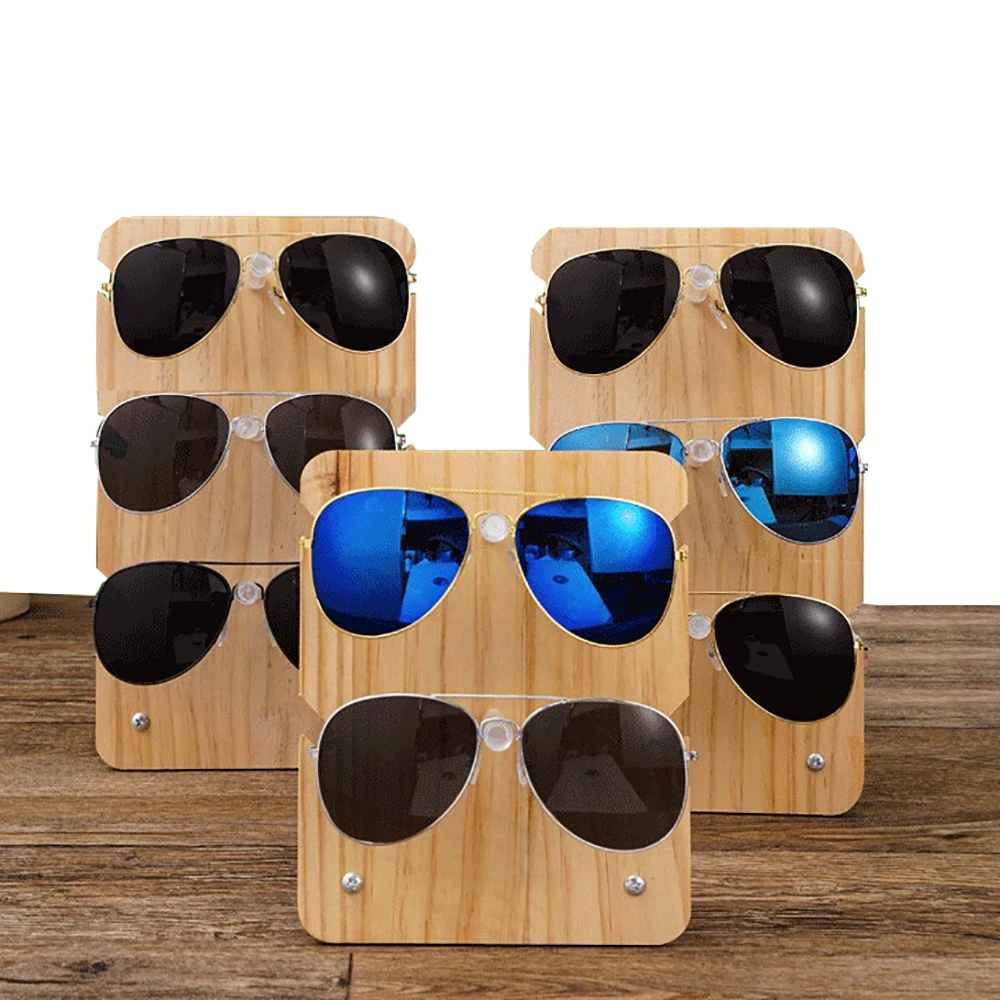 

2-3Layers Wood Sunglass Display Rack Shelf Eyeglasses Storage Stand Earring Necklace Jewelry Holder Multi Pairs Glasses Showcase