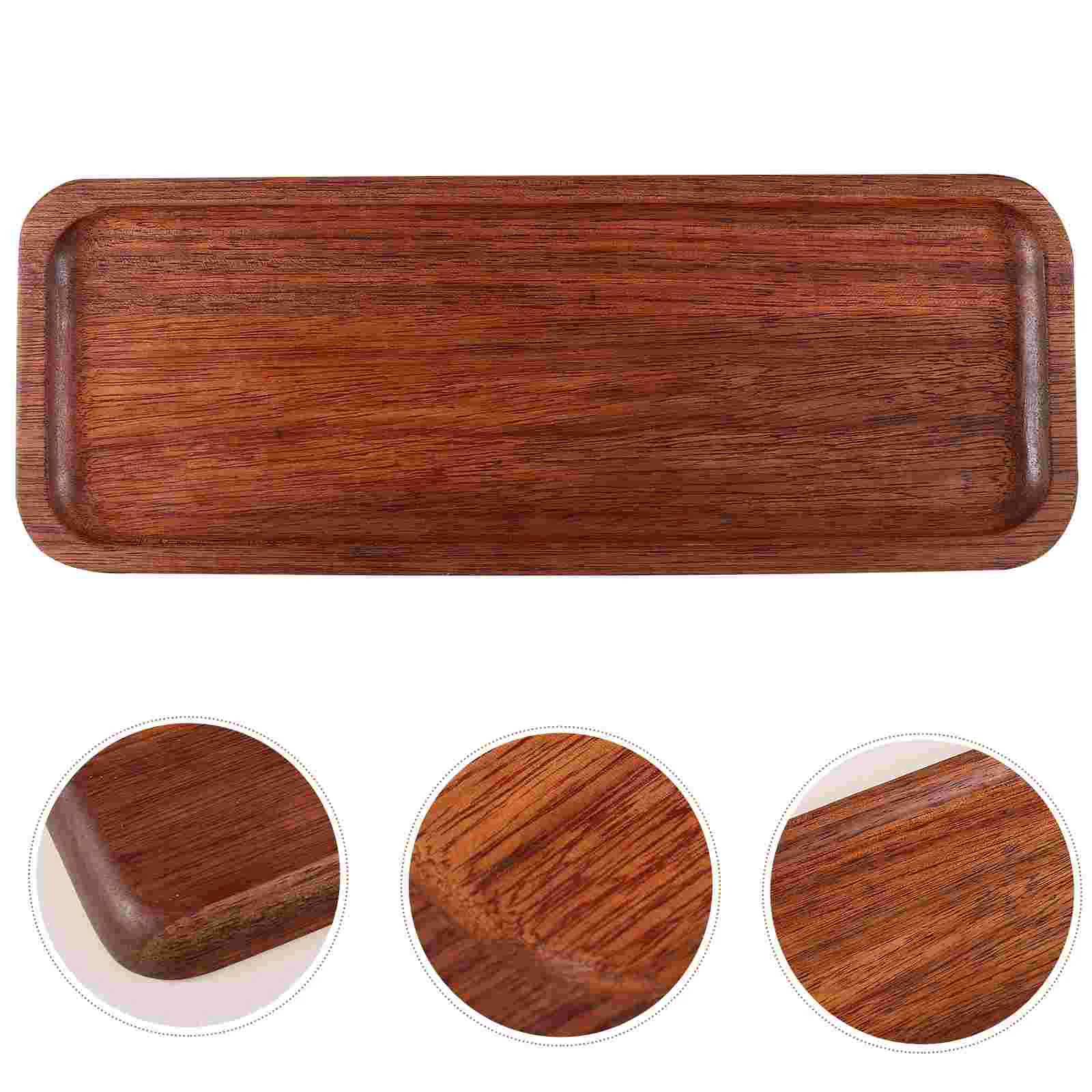 

Appetizer Multi-functional Storage Plate Wood Tea Cup Tray Rustic Style Wooden Serving Dessert Trays