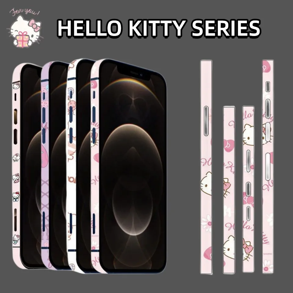 

Hellokitty Cinnamoroll Melody Kawaii боковая пленка для телефона Iphone 13 Promax 13Mini мультяшная защита устойчивая к царапинам рамка для телефона