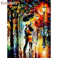gatyztory abstract couple figure oil painting by numbers kits for adults handpainted diy frame on canvas home decoration art pai