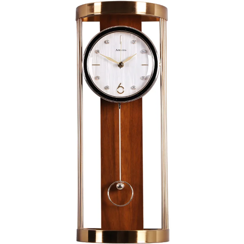 

Large Wall Clock Modern Design Vintage Wood Metal Silent Watches Luxury Pendulum Clocks Wall Home Decor Living Room Decoration