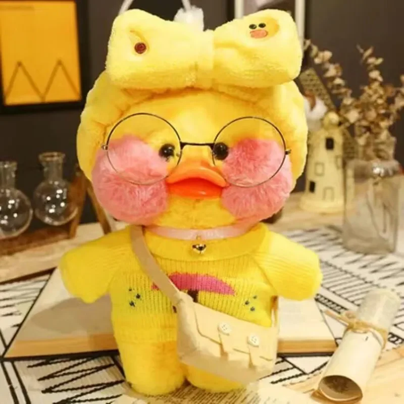

LaLafanfan – jouet en peluche de canard café Kawaii, oreillers décoratifs en peluche, canard chanceux, poupée douce de dess