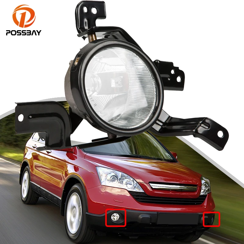 

Противотуманные фары POSSBAY для переднего и нижнего бампера автомобиля, левая и правая крышка, лампа в комплект не входит для Honda CR-V CRV 2007 2008 2009, Внешние детали