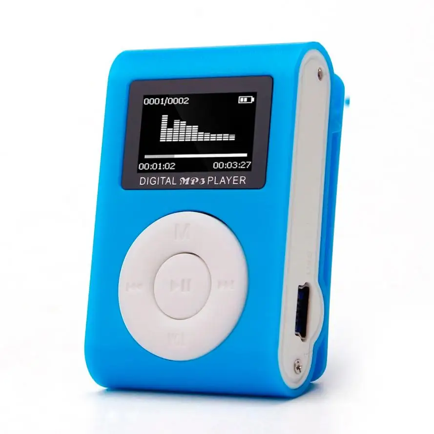 Новый Лидер продаж модный мини MP3-плеер с USB-зажимом и ЖК-экраном поддержка карт