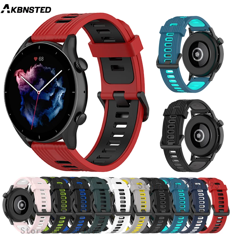 

Official Watch band For Amazfit GTR4 GTR3 GTR 3 pro strap Silicone Bracelet For Huawei Watch GT3 GT 3 42mm 46mm Wristband correa