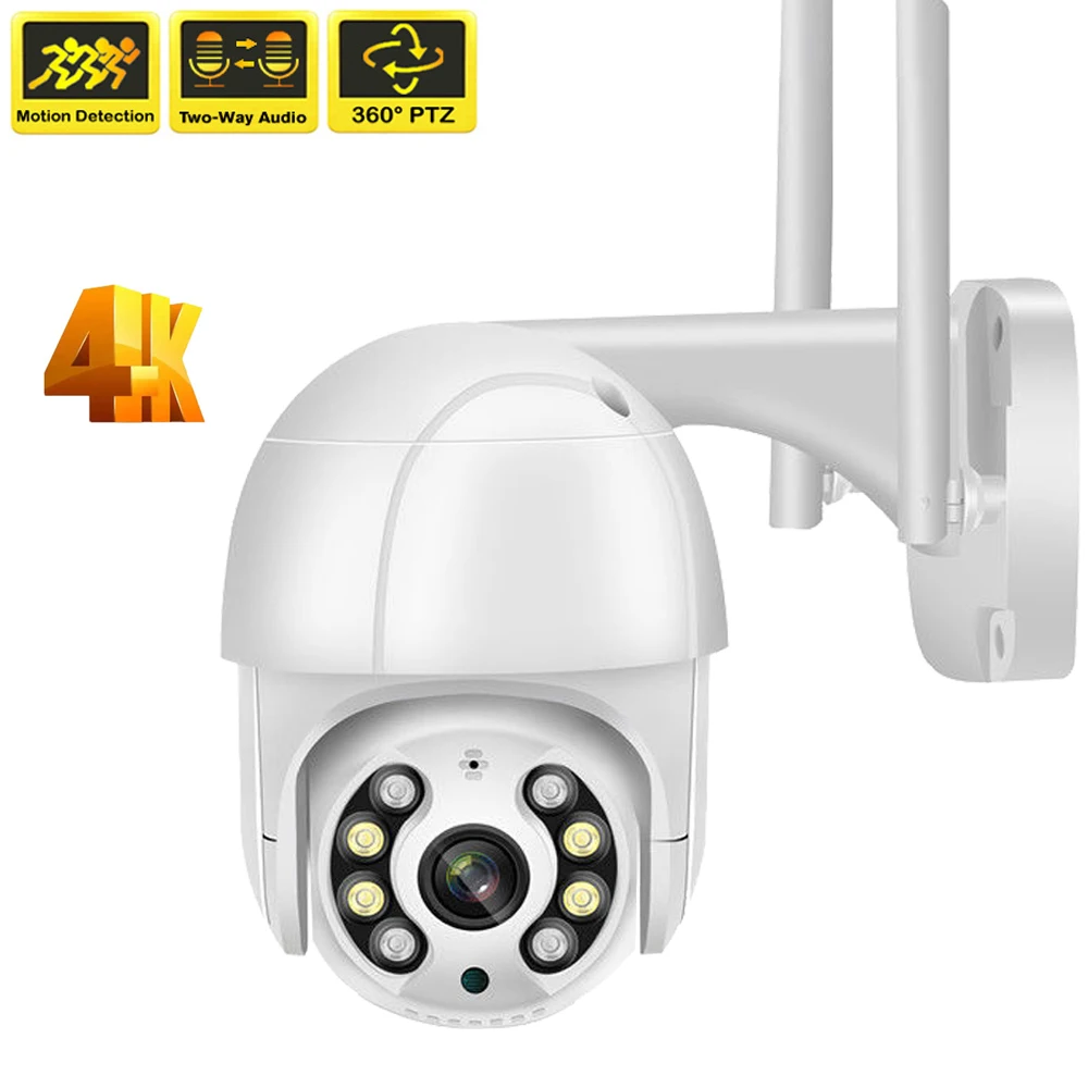 4K 8MP WiFi IP Camera Outdoor Security Protection CCTV 360 PTZ Smart Home 3MP 5MP Surveillance Kamera ONVIF Outside Secur IP Cam