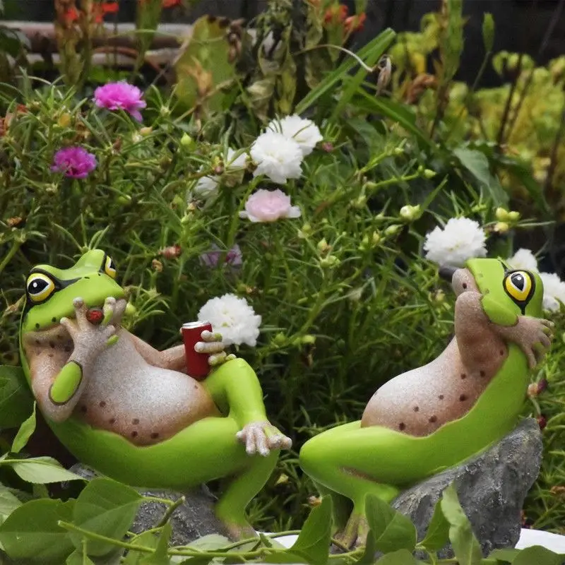 

American Simulation Animal Frog Resin Crafts Outdoor Garden Balcony Sculpture Decor Courtyard Villa Layout Figurines Accessories