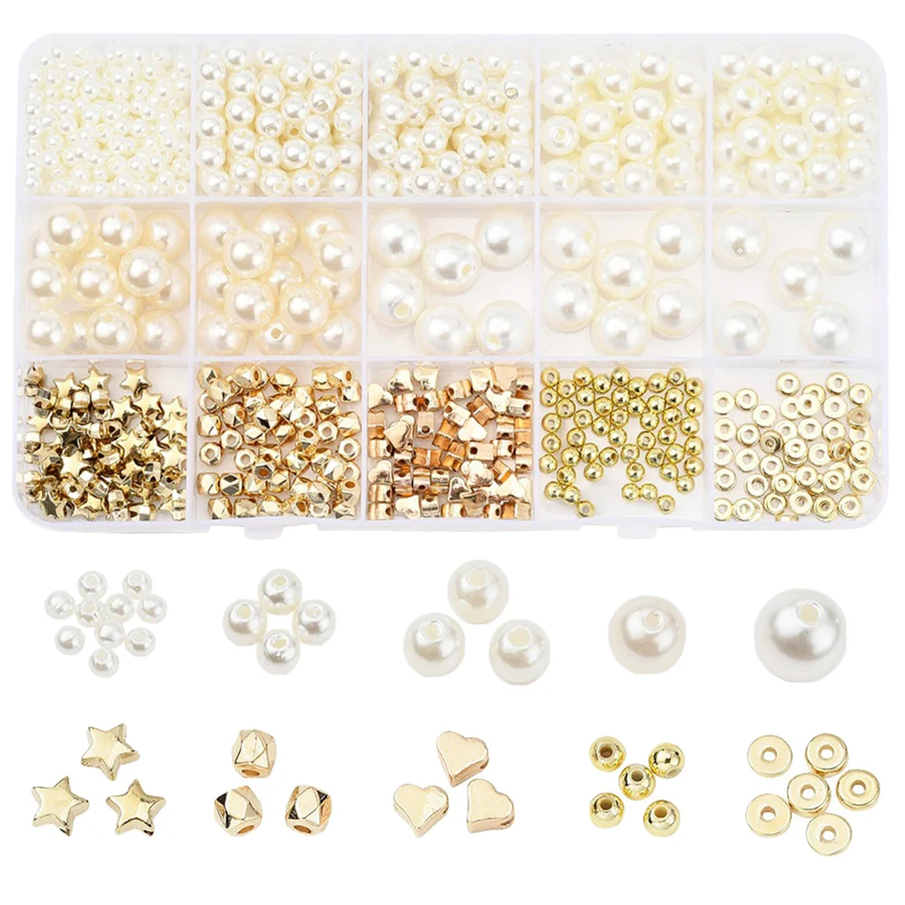 

Beads Pearl Jewelry Diy Bracelet Making Star Crafts Spacer Buttons Necklace Set Simulation Loose Charms Supplies Bead