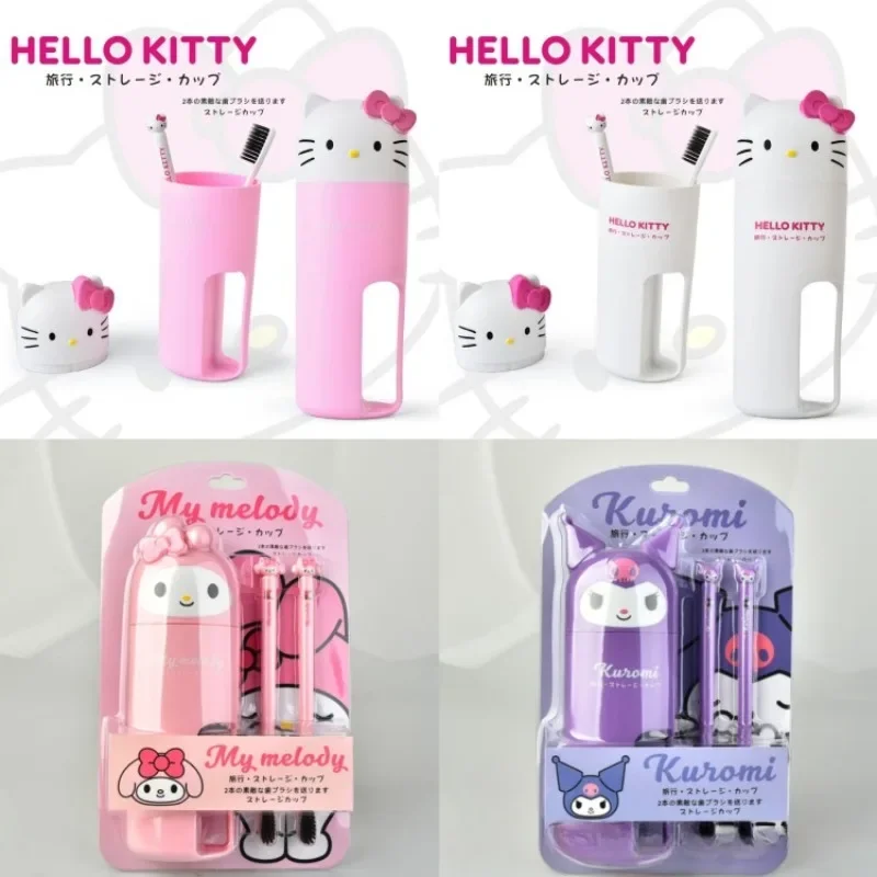 

Sanrio Hello Kitty Toothbrush Wash Cup Set Kuromi My Melody Travel Portable Children's Adult Soft Bamboo Charcoal Toothbrush Set