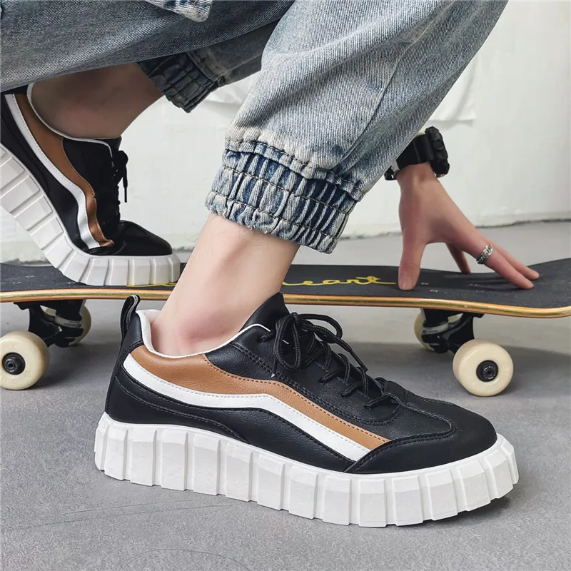 

Men Casual Shoes Lace-up Breathable Outdoor Walking Shoes Non-Slip Hard-Wearing Comfortable Board Shoes for Men