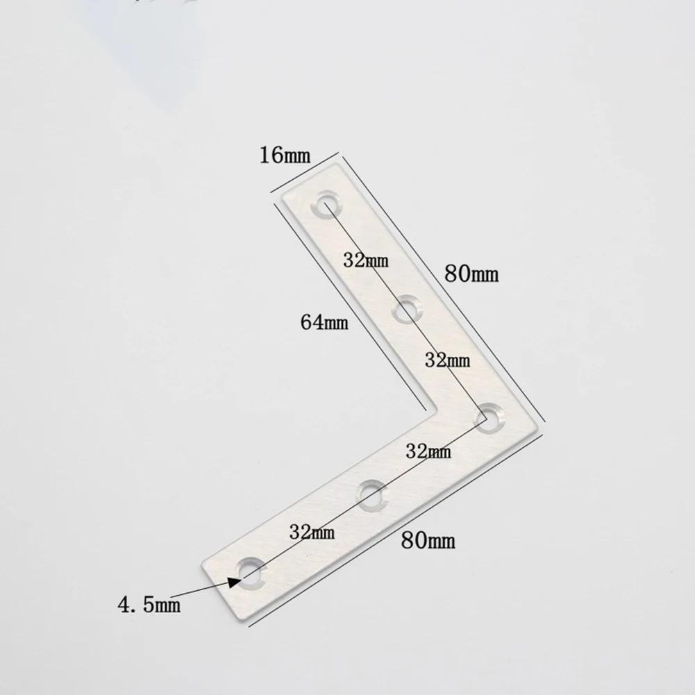 

16PCS L-Type Mending Plates Braces Corner Silver Stainless Steel Bracket Corner Code For Build Assemble Repair Fuenitures
