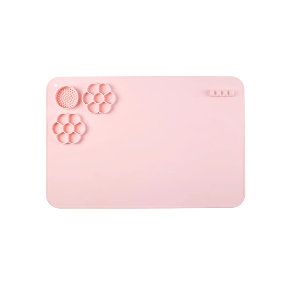 

Silicone Craft Mat, 24X16Inch Silicone Painting Mat with Cleaning Cup & Paint Holder, Non-Stick Silicone Artist Mat Pink