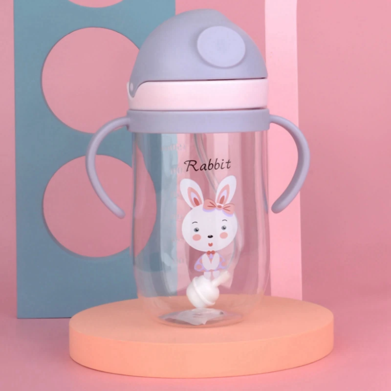 

250/350ml Baby Feeding Cup With Straw Children Learn Feeding Drinking Bottle Kids Training Cup With Straw